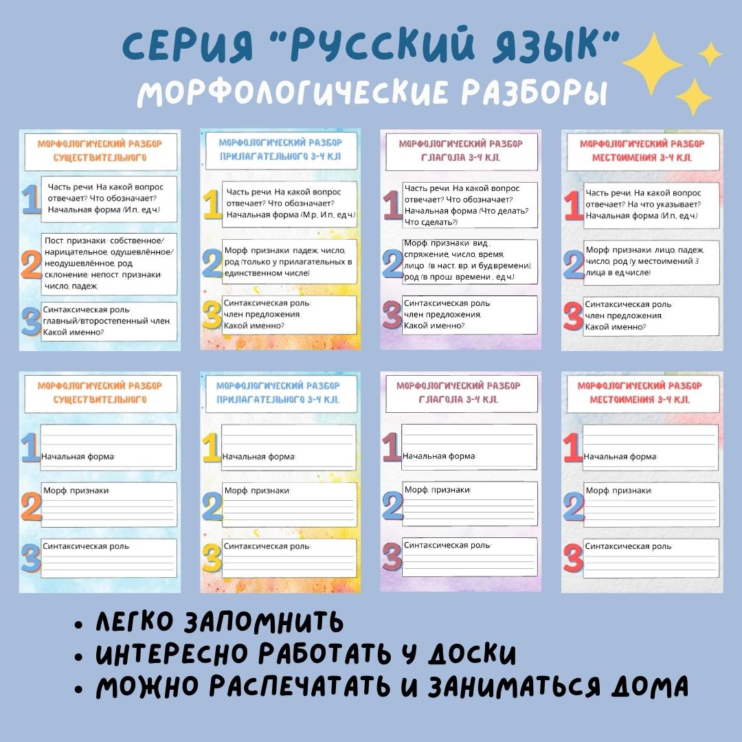 Морфологические разборы (3–4 кл)